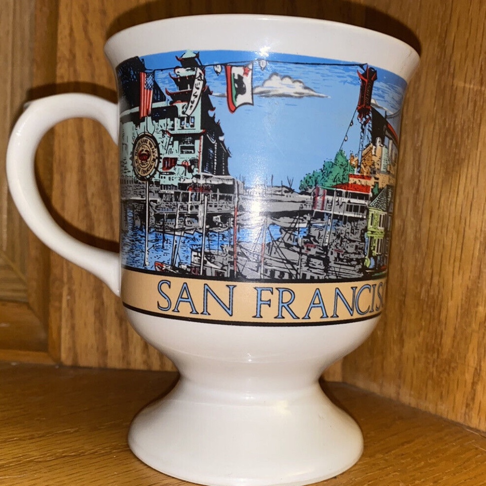San Francisco California coffee mug stemmed ceramic souvenir D